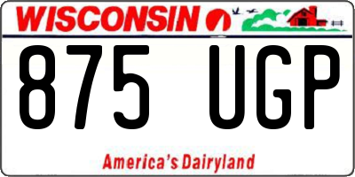 WI license plate 875UGP