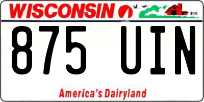 WI license plate 875UIN