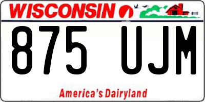 WI license plate 875UJM