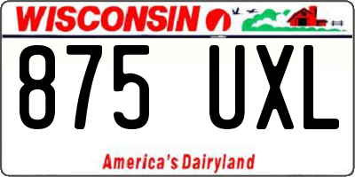 WI license plate 875UXL