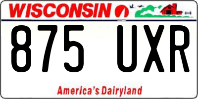 WI license plate 875UXR