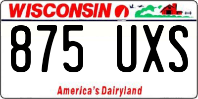 WI license plate 875UXS