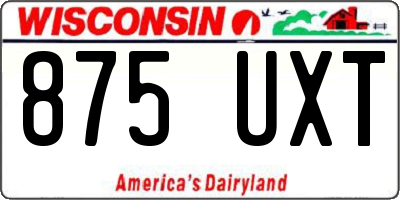 WI license plate 875UXT
