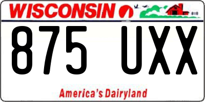 WI license plate 875UXX