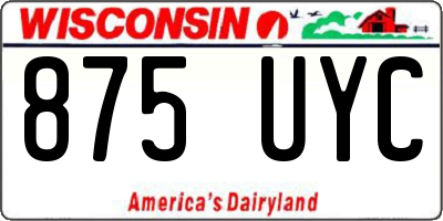 WI license plate 875UYC