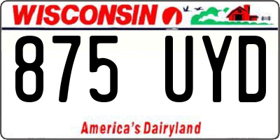 WI license plate 875UYD