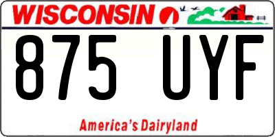 WI license plate 875UYF
