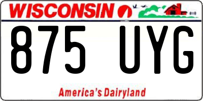 WI license plate 875UYG