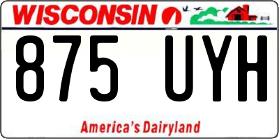 WI license plate 875UYH
