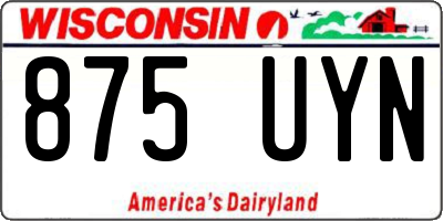 WI license plate 875UYN