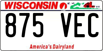 WI license plate 875VEC