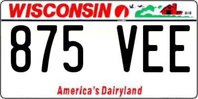 WI license plate 875VEE