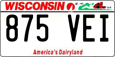 WI license plate 875VEI