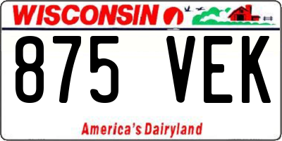 WI license plate 875VEK