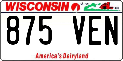 WI license plate 875VEN