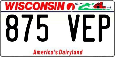 WI license plate 875VEP