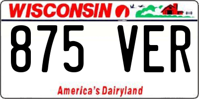 WI license plate 875VER