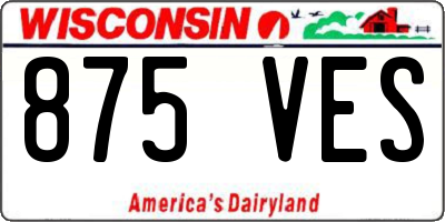 WI license plate 875VES