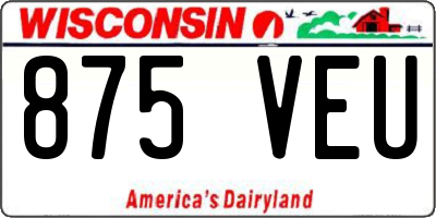 WI license plate 875VEU