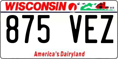 WI license plate 875VEZ