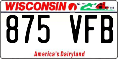 WI license plate 875VFB