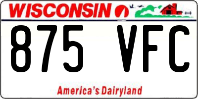WI license plate 875VFC