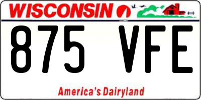 WI license plate 875VFE