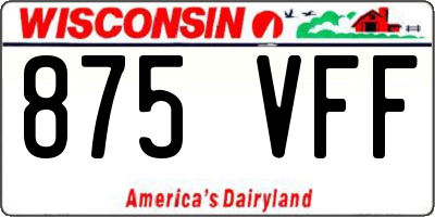 WI license plate 875VFF