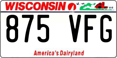 WI license plate 875VFG