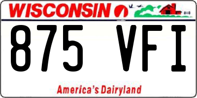 WI license plate 875VFI