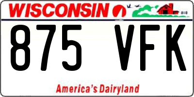WI license plate 875VFK