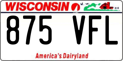 WI license plate 875VFL