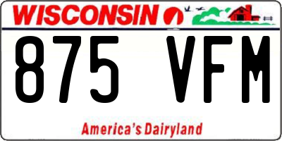 WI license plate 875VFM