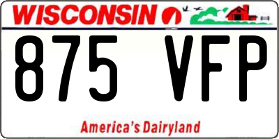 WI license plate 875VFP