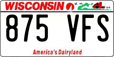 WI license plate 875VFS
