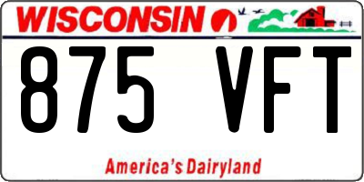 WI license plate 875VFT