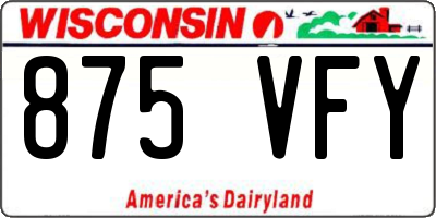 WI license plate 875VFY