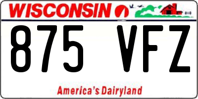 WI license plate 875VFZ