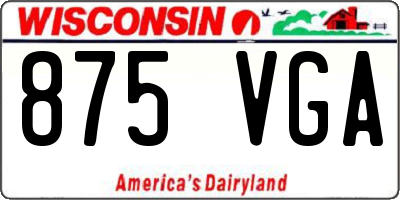 WI license plate 875VGA