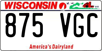 WI license plate 875VGC