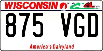WI license plate 875VGD