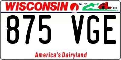 WI license plate 875VGE