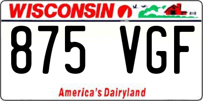 WI license plate 875VGF