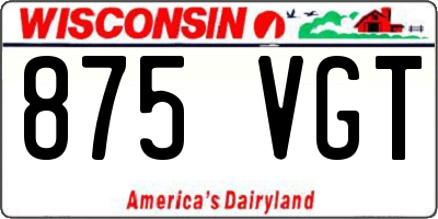 WI license plate 875VGT