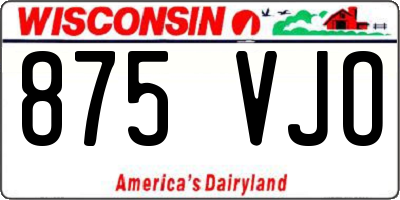 WI license plate 875VJO