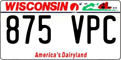 WI license plate 875VPC