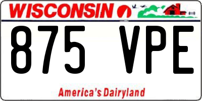 WI license plate 875VPE