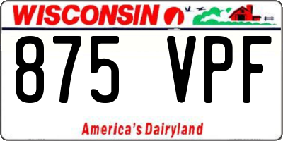 WI license plate 875VPF