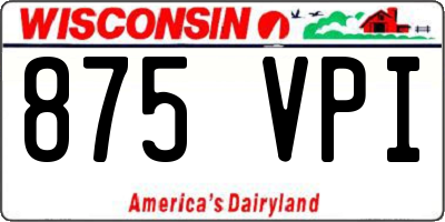 WI license plate 875VPI