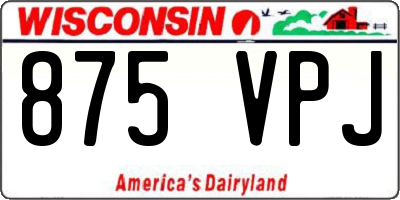 WI license plate 875VPJ